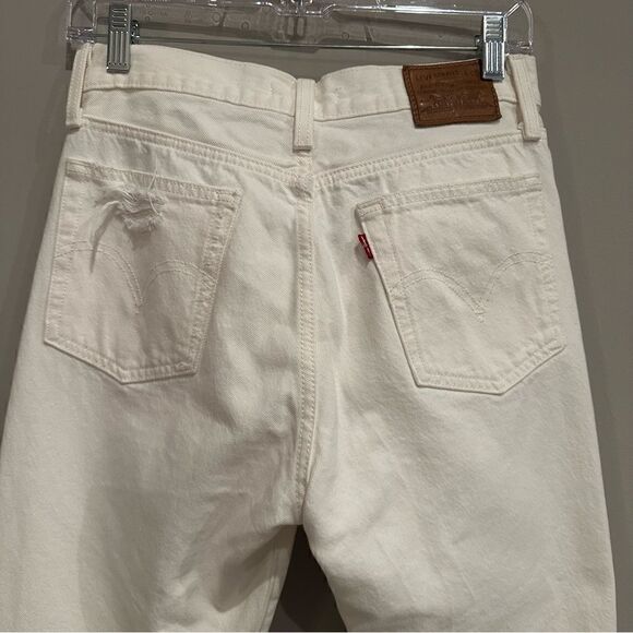 LEVI’s Jeans Women Size 27 Premium Wedgie Straight Big E Button Fly Fray Hem - Picture 6 of 11